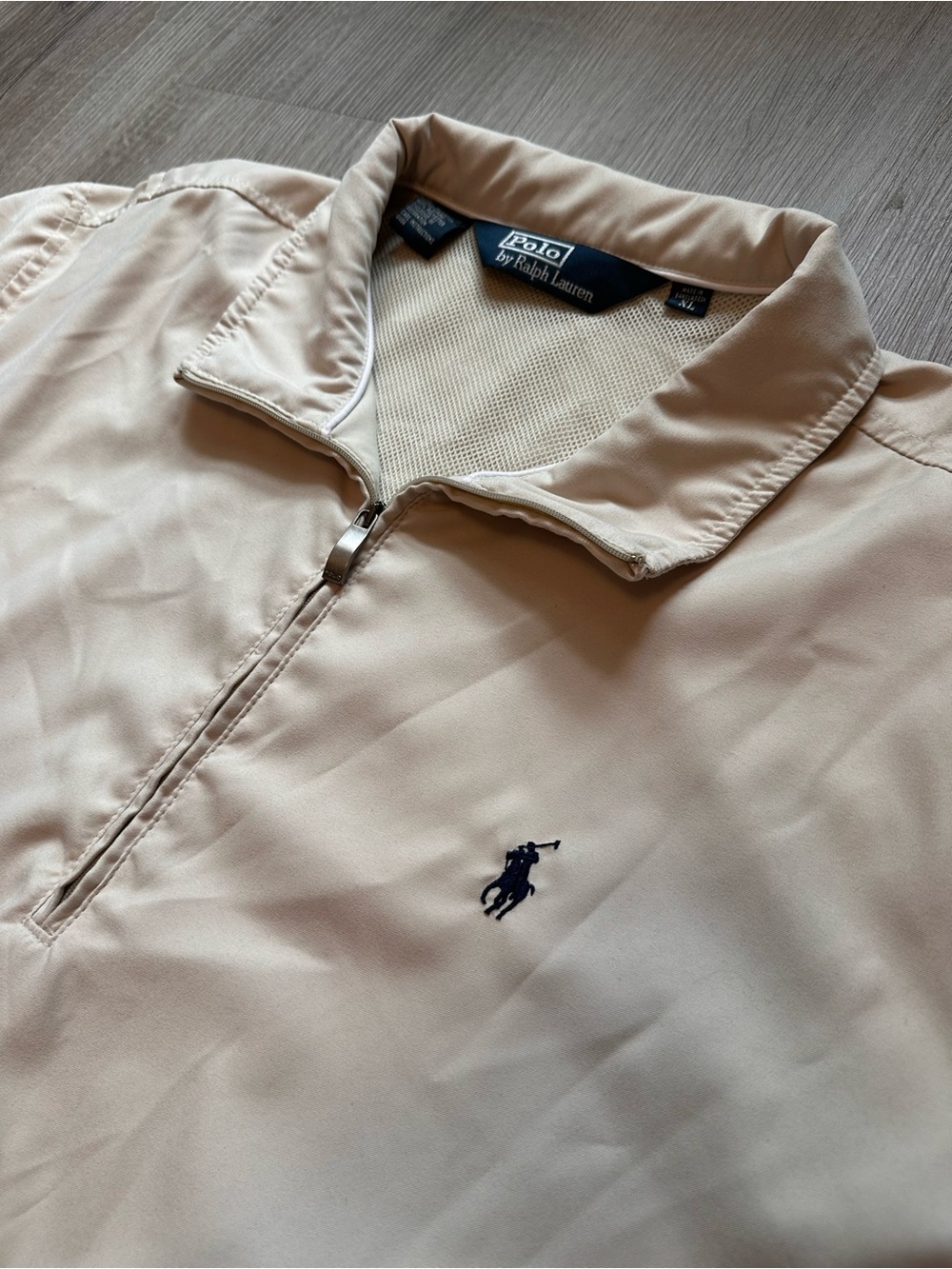 Vintage Polo by Ralph Lauren Men’s Beige Quarter-Zip Jacket